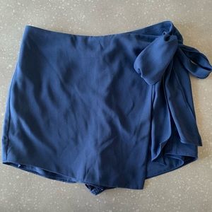 Naked Zebra Tie Front Navy Skort